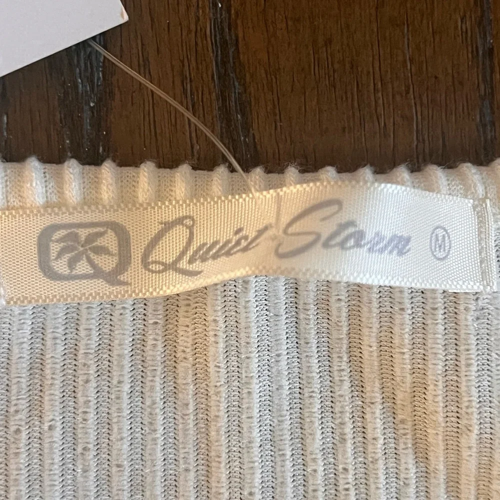 Cream Ribbed Ruched Blouse - Picture 3 of 7